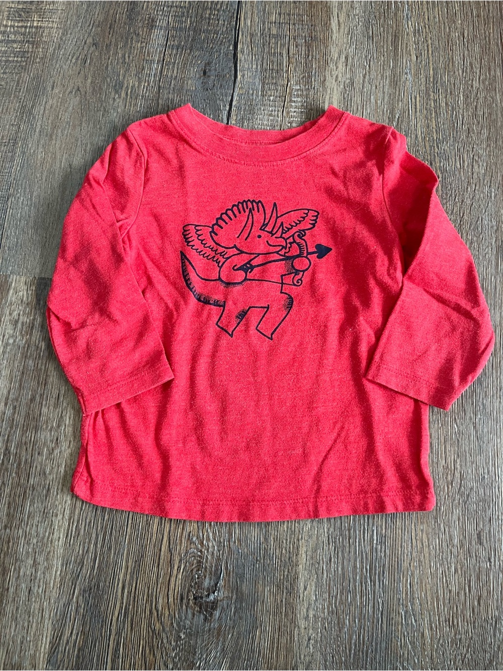 Cat & Jack Long Sleeve T-shirt - Dino - Triceratops - Heart - 18 months